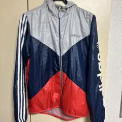 アディダス　ナイロンパーカー　サイズL トリコカラー　美品