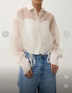 crie conforto サイドシャーリングシアーシャツ　ホワイトのサムネイル
