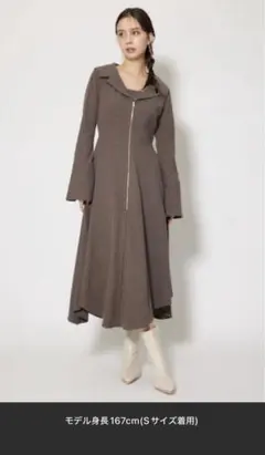 新品⭐︎rienda ブラウンフレアワンピース