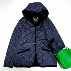 美品　ラベンハム　キルティングジャケット　裏地ボア　ネイビー　Mサイズ