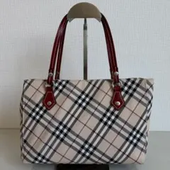 バーバリーブルーレーベル　ハンドバッグ　ノバチェック　ハンドルレザー　日本製のサムネイル