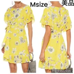 新品同様alice+olivia アートボタニカルプリント ベルトワンピース