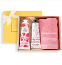 5箱ロクシタンフローラルハンドクリーム 2本セット タオル付きギフトセット