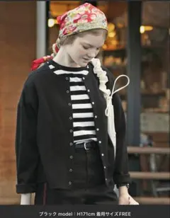 【即日発送】ボンルシール　黒　ボタンカーディガン　 スナップ　カジュアル　春