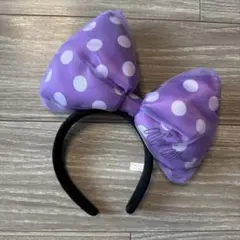 ディズニーカチューシャ ミニーちゃん カチューシャ 紫色 ドット柄