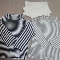 ボ－ダ－タートルネック　2枚セットおまけ1枚付き