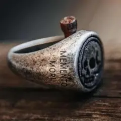 未使用 Skull Ring メメントモリ スカル シグネット シルバー リングのサムネイル