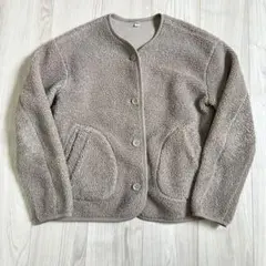 ベージュ ボアジャケット フロントボタン　UNIQLO