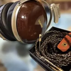 DENON AH-D7000 ブラウンレザー ヘッドホン カスタム機 Denon AH-D7000 Reference-quality around-the-ear headphones at