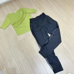 AZULライムグリーンラップトップ & EGOISTブラックパンツ セット