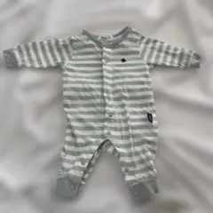 Polo Baby グレーとホワイトストライプロンパース 50-60cm