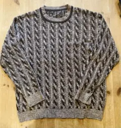 ニット 90s 総柄 セーター 古着 ストリート 茶色 XL ユニセックス レアのサムネイル