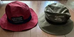 バケットハット 赤54センチとカーキ56センチ　2点セット
