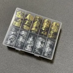 3Dゴールド・シルバーホイル　ゴールド・シルバー ネイルパーツ 10個セット