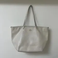 COACH トートバッグ シボ革 ホワイト 大容量