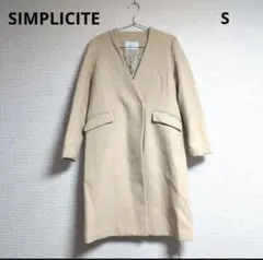 SIMPLICITE ダブルVカラーチェスターコート Sサイズ 女性のサムネイル