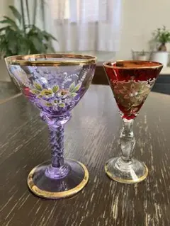 ムラーノ/ベネチアングラス/金彩/大型 フィギュリン/2体 ムラーノ/ベネチアングラス/金彩/大型 フィギュリン/2体