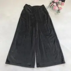 コムサイズム ワイドパンツ レディース ボトム ベロア シンプル カジュアル 茶