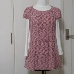 チュニック ニット　セーター　ピンク