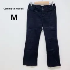 コムサモデルズ ブラック フレアデニムパンツ シンプル カジュアル ブーツカットのサムネイル