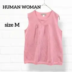 ヒューマンウーマン リネン ニット ノースリーブトップス 春夏 HT24