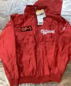 平成レトロ　アシックス　ASICS ウインドブレーカー　Lサイズ　レッド