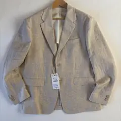 【新品タグ付】ZARA 100%リネン テーラードジャケット ベージュ 54