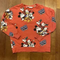 h&m ディズニー 総柄 トレーナー　裏起毛　130