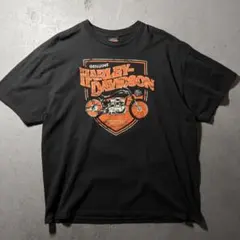 00s Harley Davidson 両面　Tシャツ 黒 ハーレー バイカー