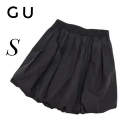 【美品】ジーユー GU バブルヘムスカート バルーンスカート ブラック S 黒のサムネイル