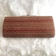 印傳屋 長財布　がまくち　印傳屋 DEER SKIN 和装　がま口ポーチ　赤のサムネイル