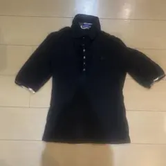 BURBERRY ブラック フリル付きポロシャツ 半袖