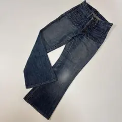 美品 ジョージアラブ デニムパンツ 27 ボタンフライ ブーツカット ブルー　Mのサムネイル