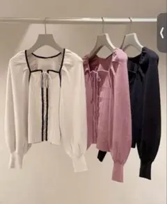 snidel レースアップデザインニットプルオーバー