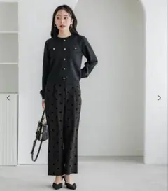 coca ドット柄 フレアパンツ Mサイズ 黒
