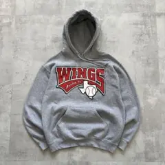 USA古着　WINGS　ビンテージ　パーカー　GILDANボディ　メンズ　長袖