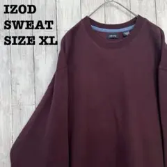 アメリカ古着IZOD ワンポイント刺繍ロゴオーバーサイズスエットトレーナー XL
