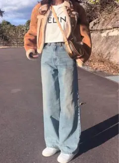 GRL グレイル★ストレートワイドデニムパンツ[cu533]★XS