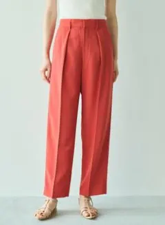 美品　ルーニィ♥タックテーパードカラーパンツ　ダークオレンジ　38　自宅でお洗濯のサムネイル