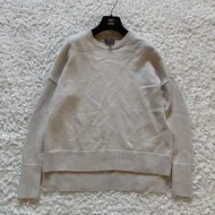 1579 セオリー　セーター　定価約3万円　ウールクルーネックニット　リブ袖　S