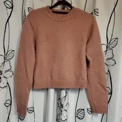 【ほぼ送料のみ】ピンク 長袖ニットセーター Fサイズ