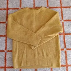 UNIQLO リブ編みセーター 160 マスタード