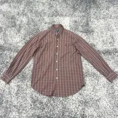 【人気】ラルフローレン 長袖 チェックシャツ クラシックフィット 刺繍ロゴ M
