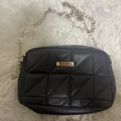 ブラック キルティング ショルダーバッグ