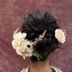 花飾り付き髪飾り 和装用