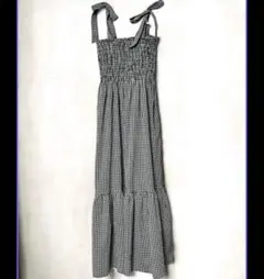 INGNIリボン付き肩リボンシャーリングワンピース M