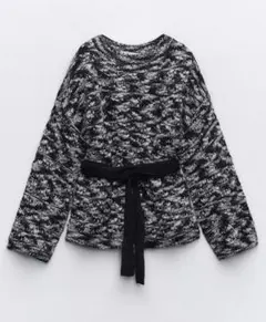 値下げZARA ウールブレンド ベルト付きニットセーターS 美品