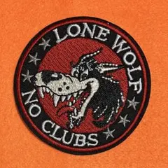 A2243 ローンウルフ・ノークラブ　孤独なライダー　刺繍ワッペン　アイロン