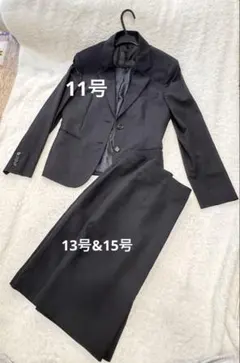 【3点セット】レディーススーツ 黒 ジャケット11＋スカート2枚（13/15）