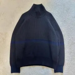 シュタイン 22AW ハイネックリブニットプルオーバー 黒Mのサムネイル